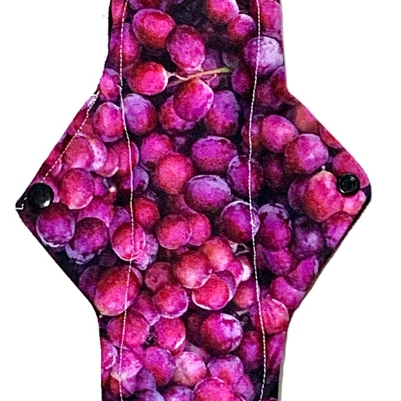 Six Heavy Plus Menstrual Pads in Fruits Ptint, Made in Canada Cloth Pad Set. - Picture 7 of 8